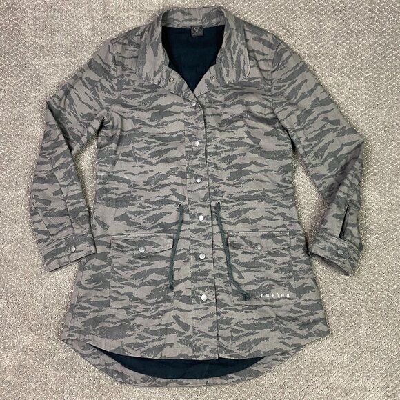 Oakley Tail Wind Jacket Women's Small Gray Camo Camouflage Cotton Canvas Utility - Picture 1 of 15